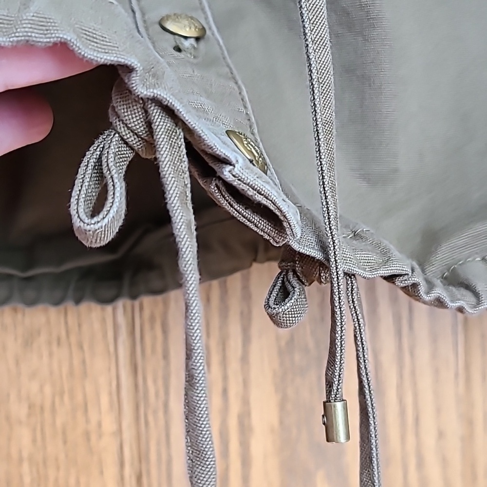 LAUREN Ralph Lauren Green cropped military jacket with drawing waist. Women 12 - Picture 6 of 15